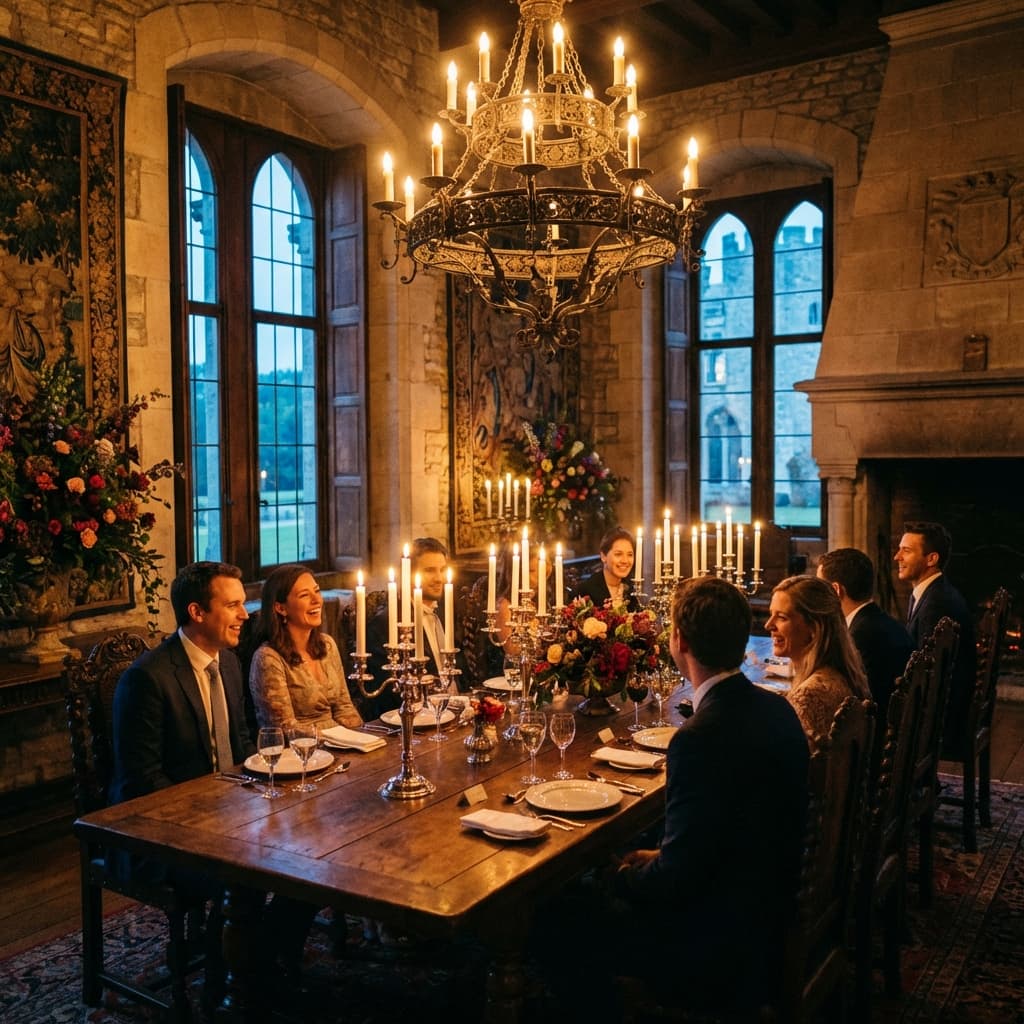 Intimate dinner in the great hall